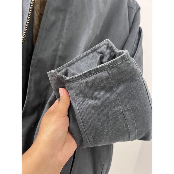 Men's Hemp HoodLamp Dark Blue Hooded Canvas Jacket size Large Heritage - Picture 13 of 14